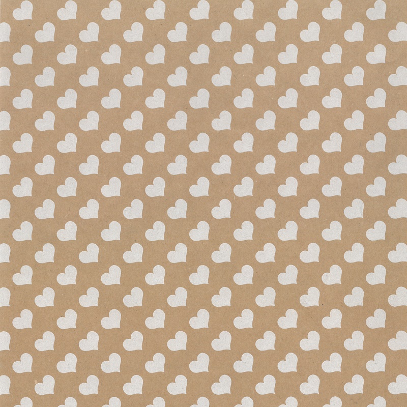 Brown wrapping paper - Heart design