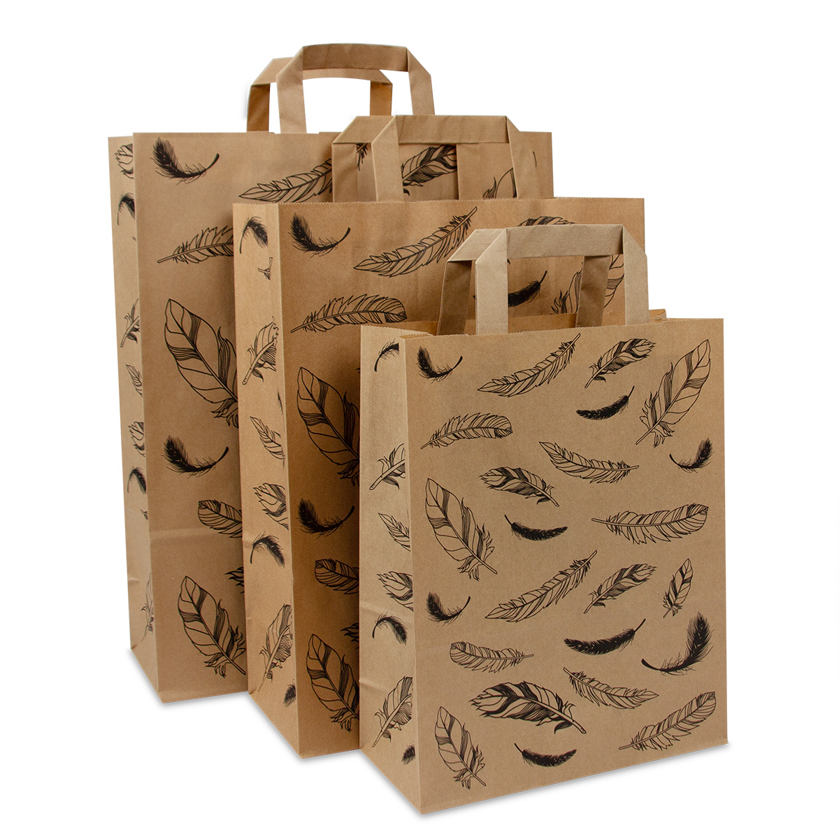 Kraft bags FSC® - Feather design  