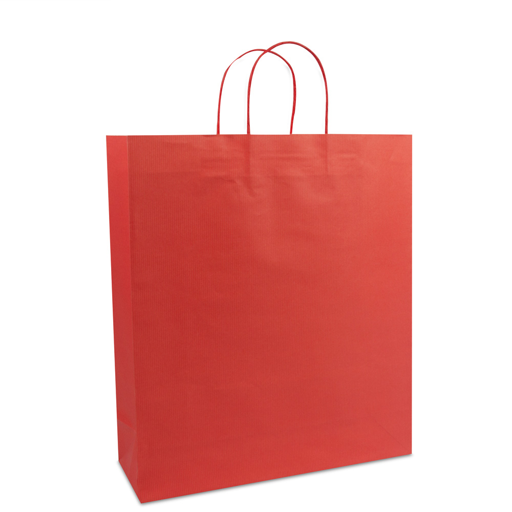 Deluxe twisted paper bags with bottom card 