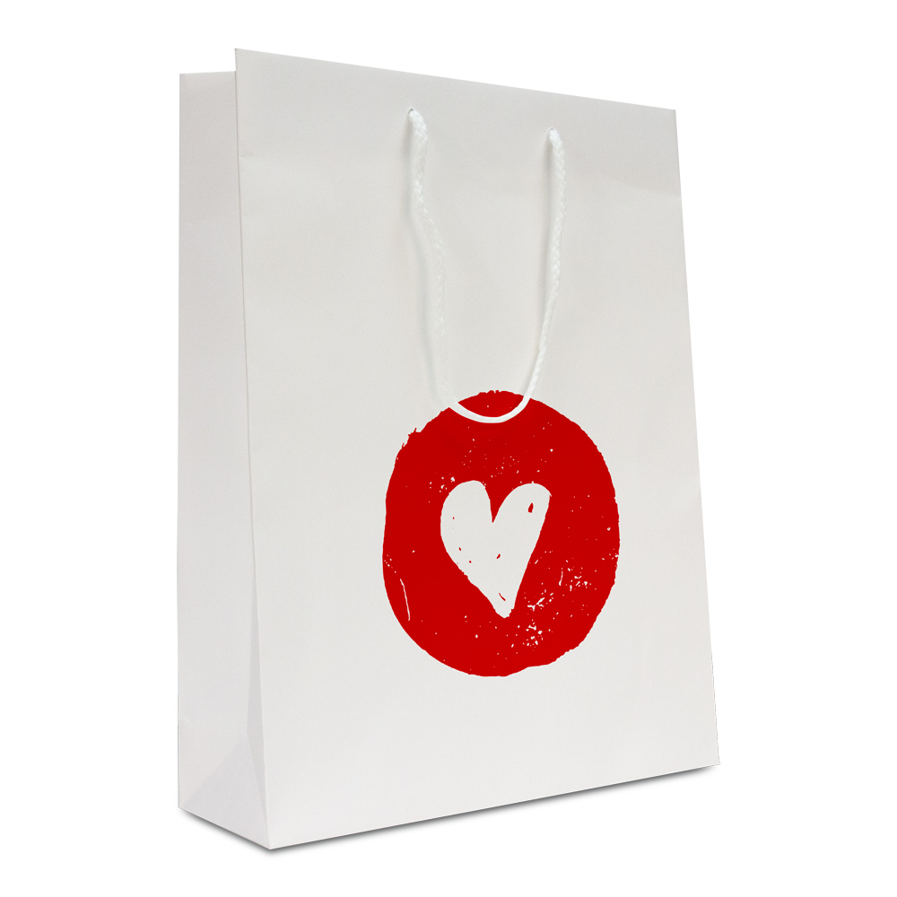 Luxe papieren valentijn tassen - Heart