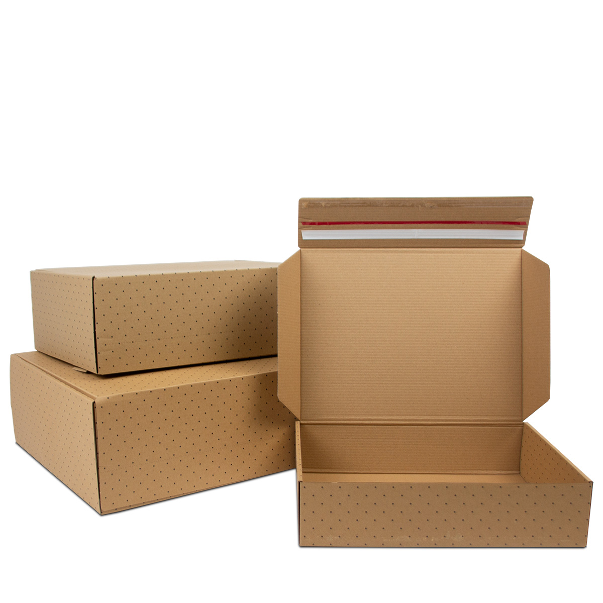 Shipping boxes with return strip - Dots