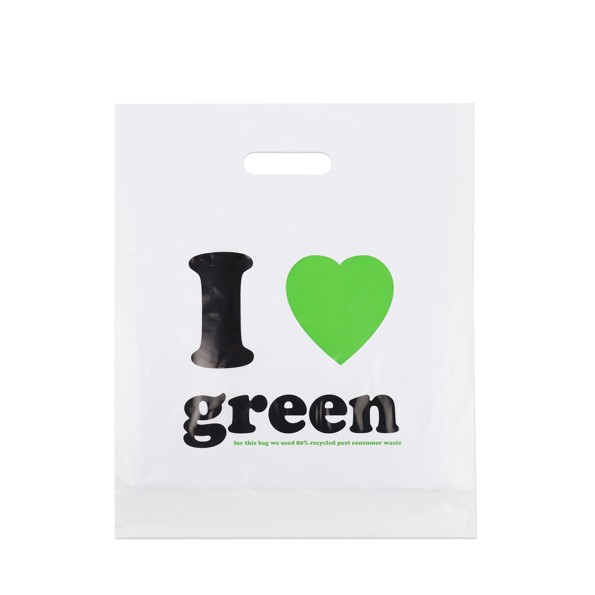 Gerecyclede budget plastic tassen - I love green