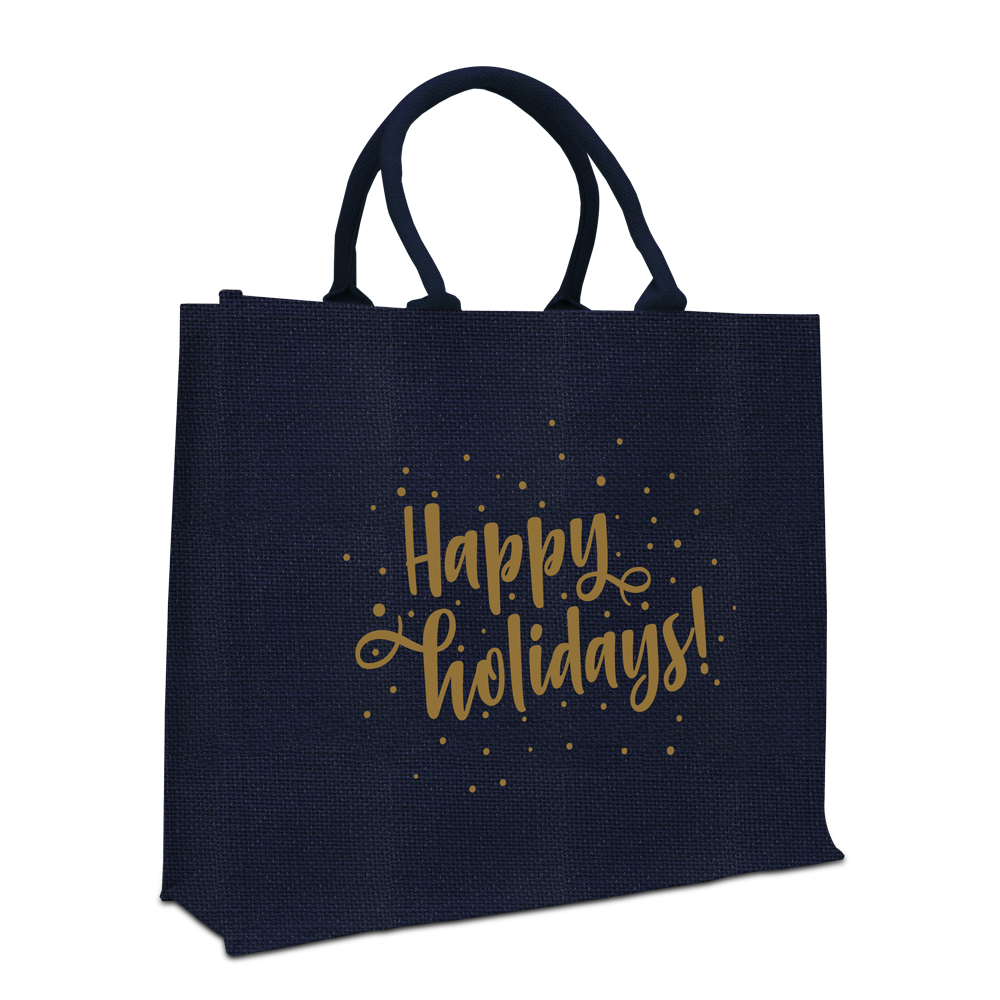 Jute glitter Christmas bags - Happy holidays!