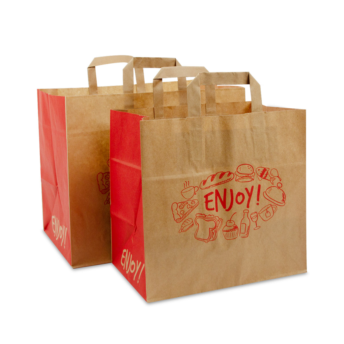 Sacs traiteur en papier kraft – Enjoy brun 