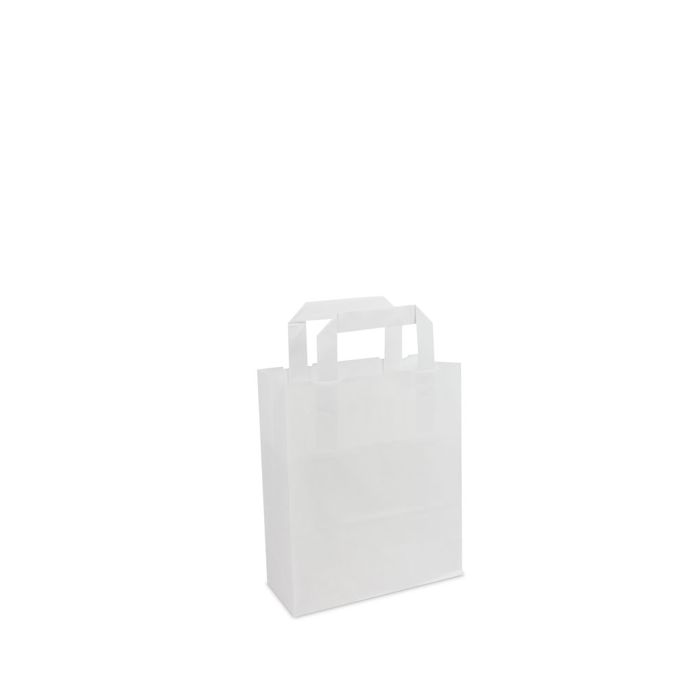 Budget paper bags with flat paper handles