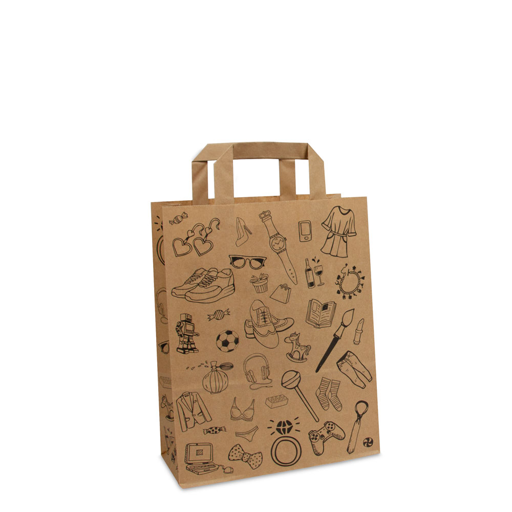 Kraft tassen FSC® - Doodle retail