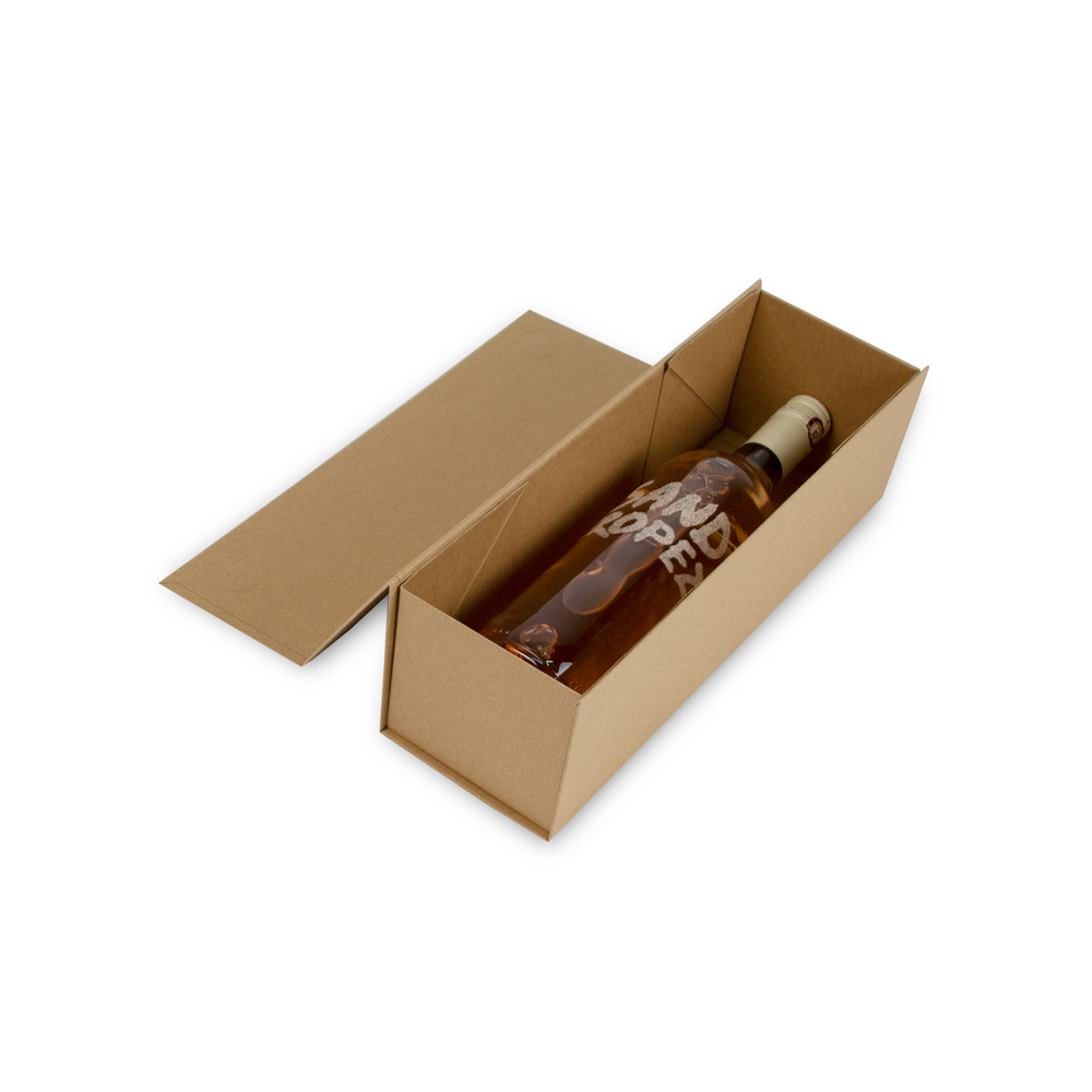 Luxury kraft wine bottle boxes with magnetic closing