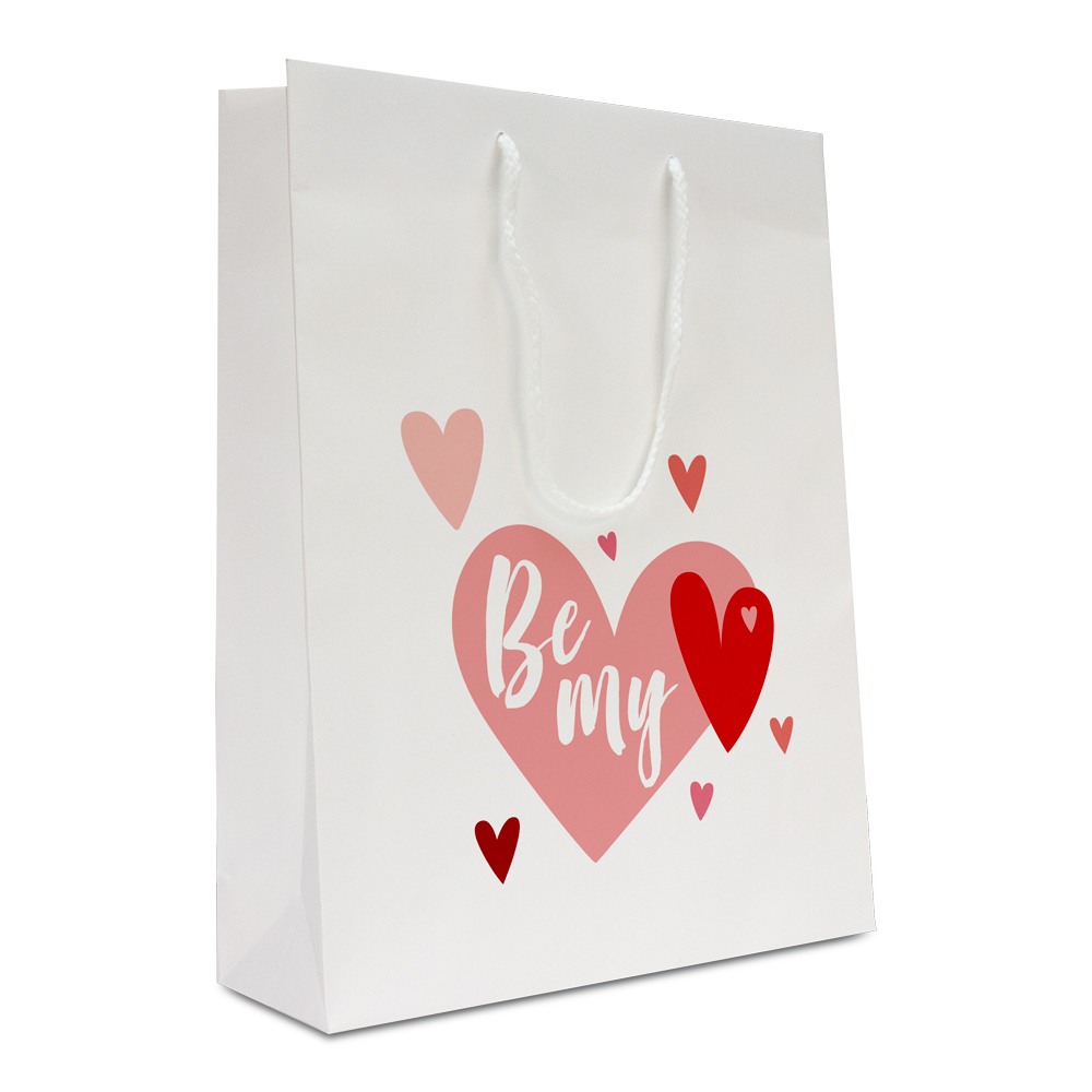 Luxe papieren valentijn tassen - Be my valentine