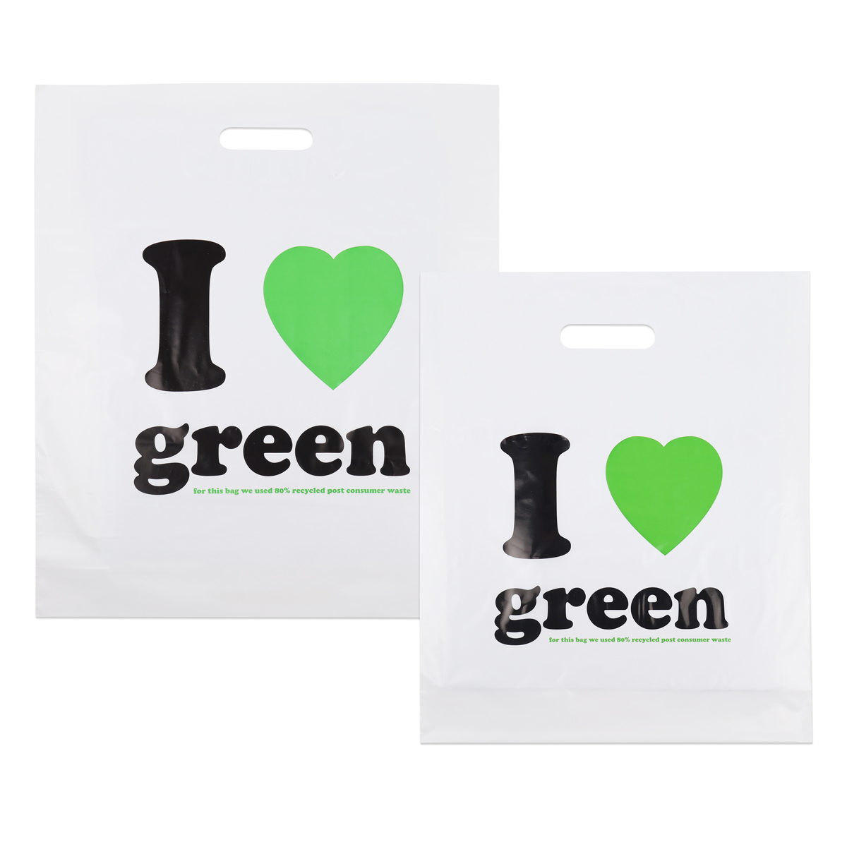 Budget plastic bags - I love green