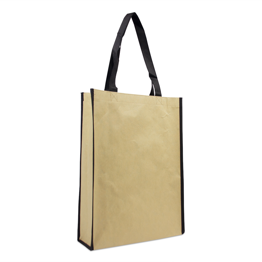 Luxury reusable eco paper bags with non-woven lining