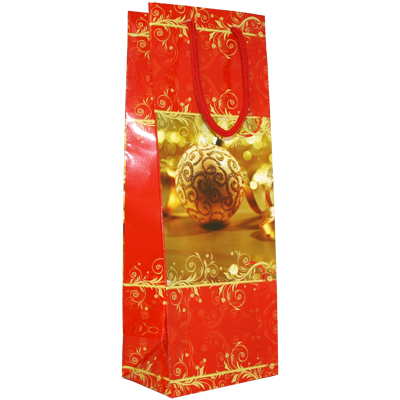 Luxury paper Christmas wine bottle bags - Christmas ball
