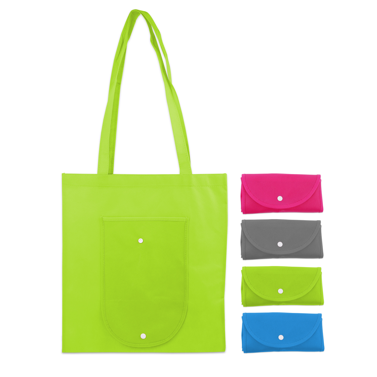 Foldable non-woven bags with long handles