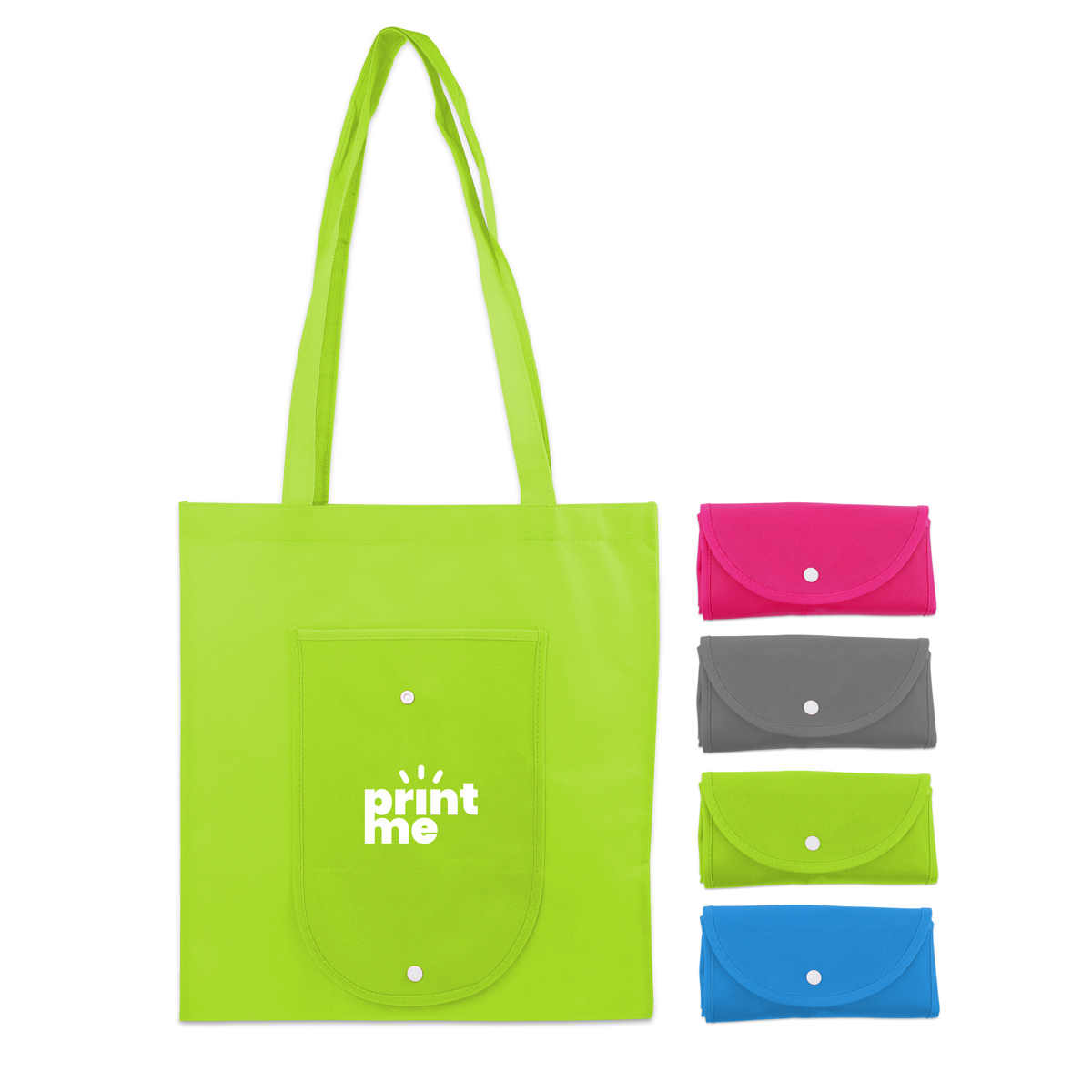 Foldable non-woven bags with long handles