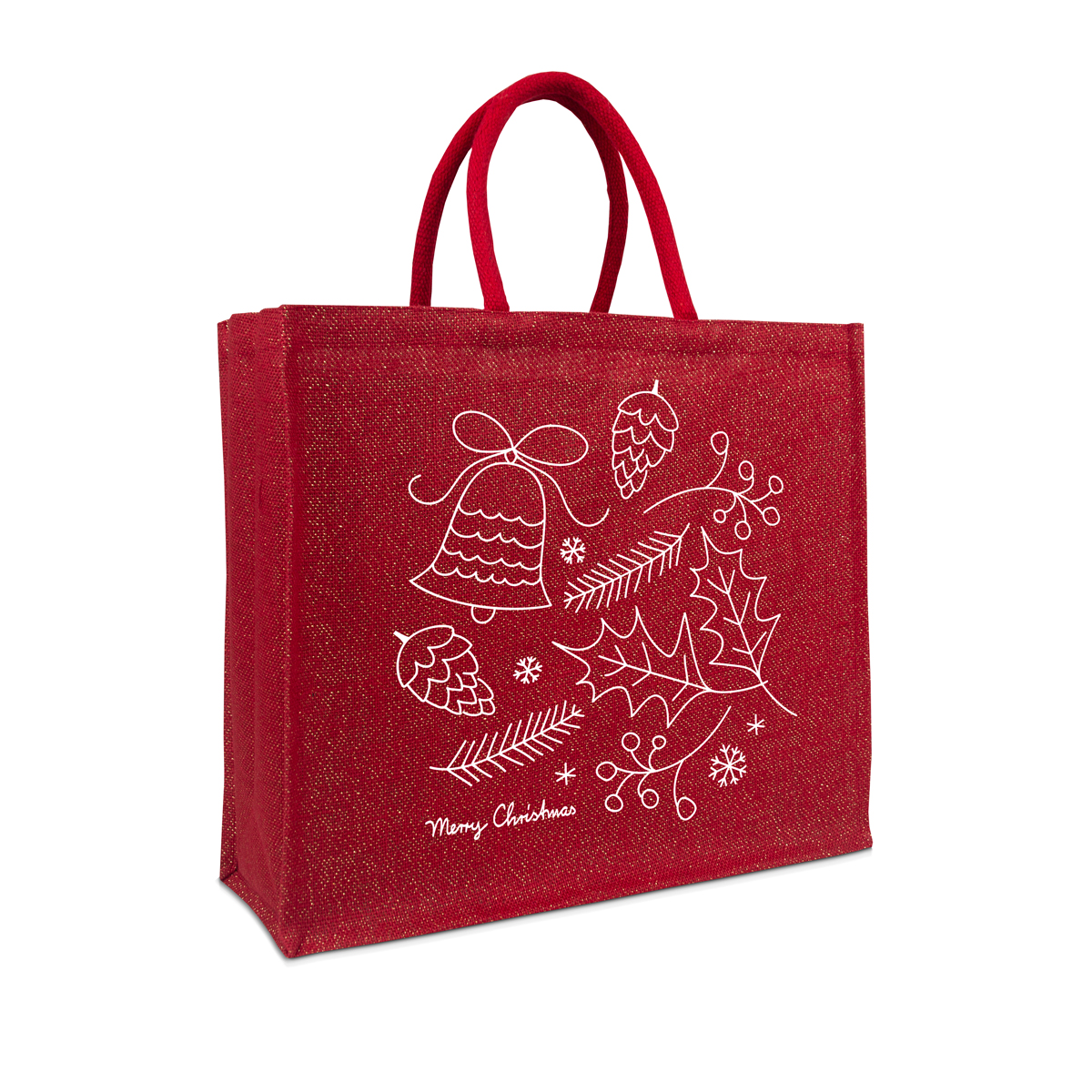 Jute glitter Christmas bags - Christmas Doodle