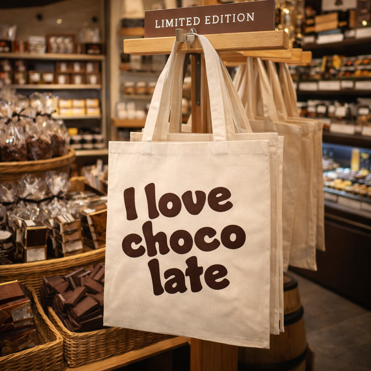 Baumwolltaschen – I Love Chocolate