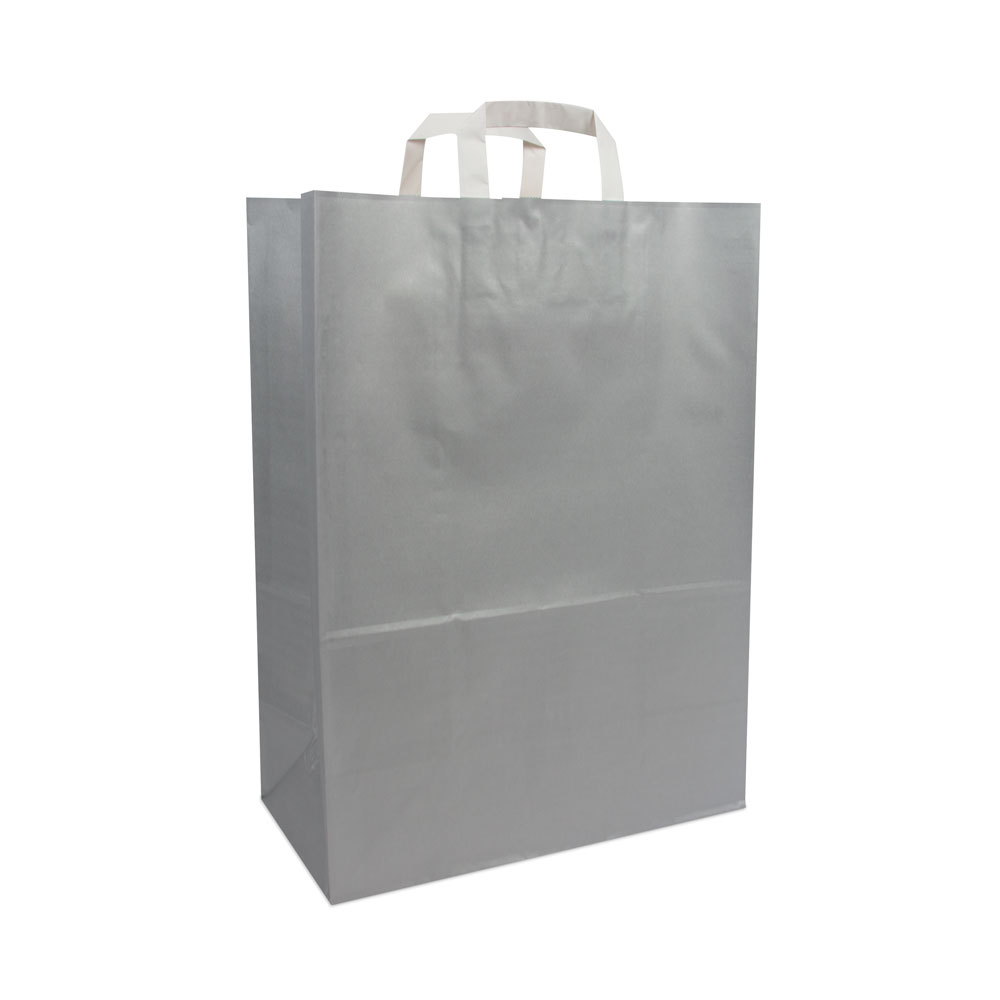 Budget paper bags with flat paper handles