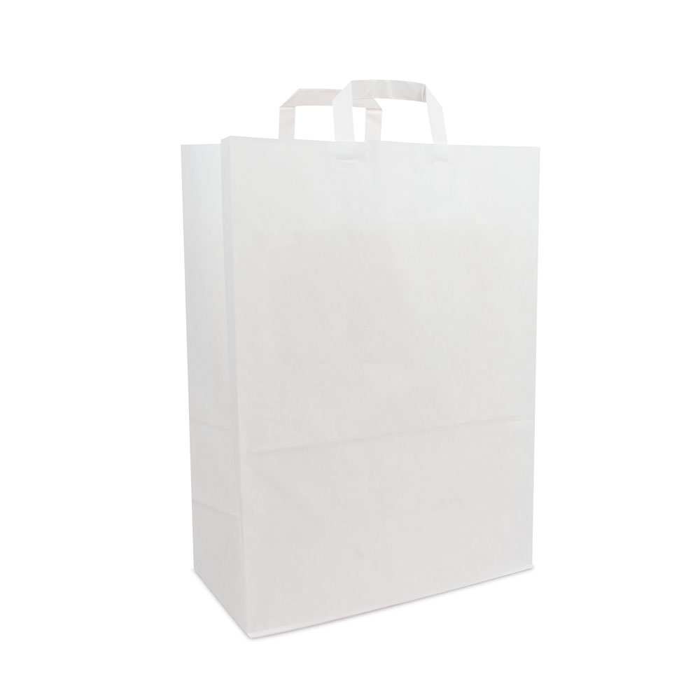 Budget paper bags with flat paper handles