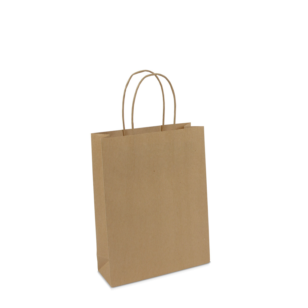 Deluxe twisted paper bags with bottom card 