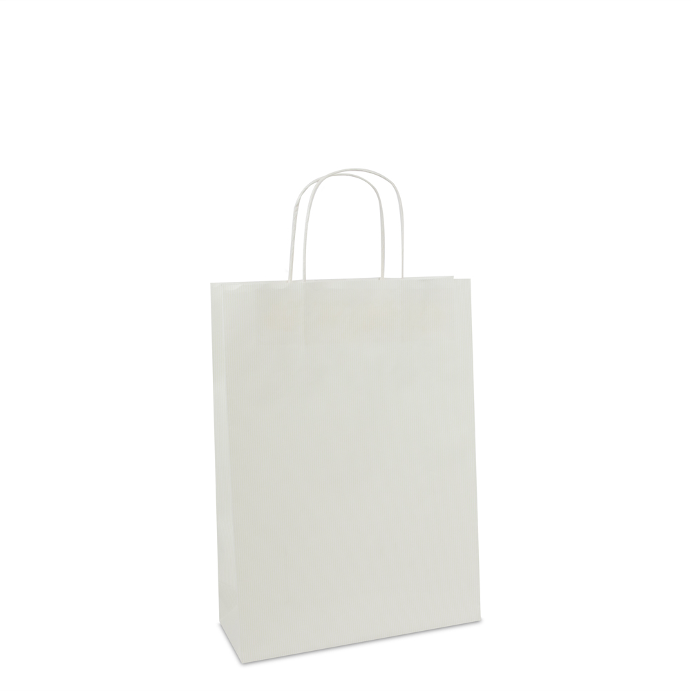 Deluxe twisted paper bags with bottom card 