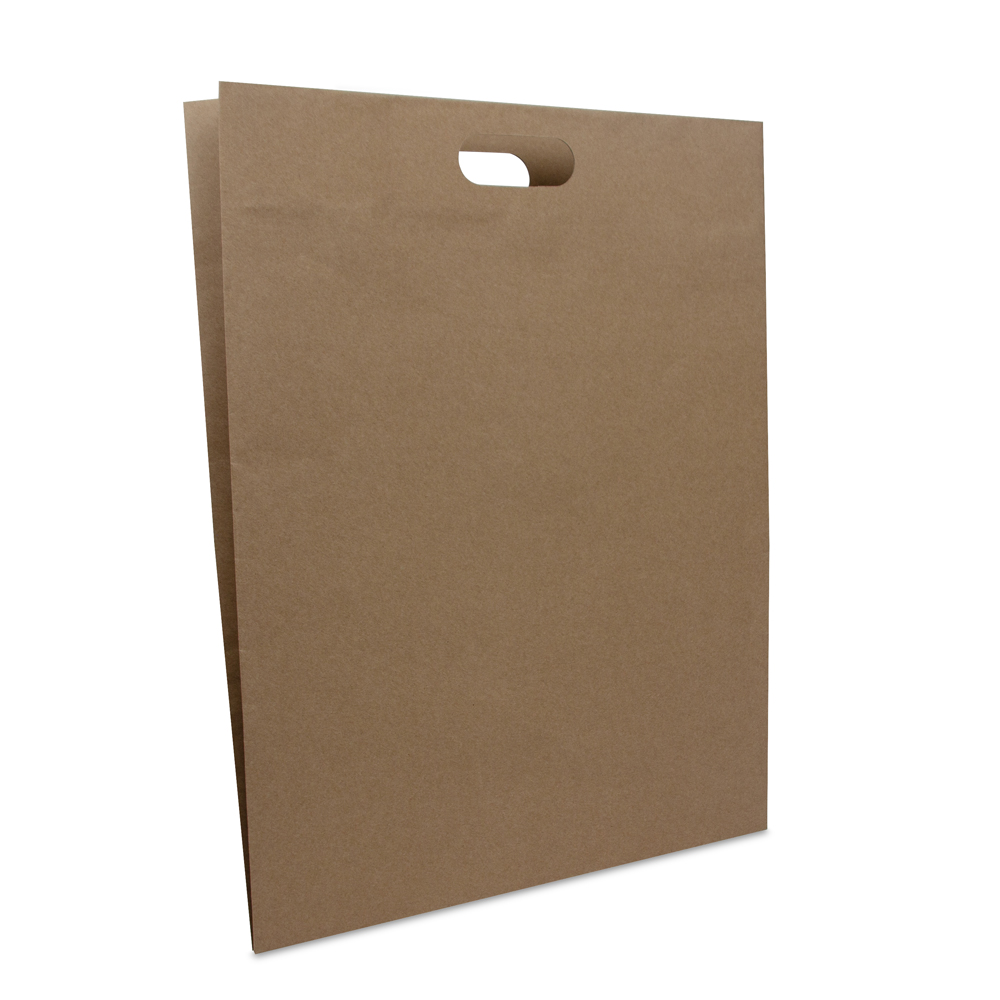 Budget paper bags with punched out handle