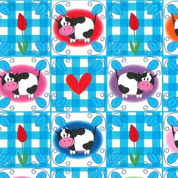 Coated wrapping paper - Cow design 