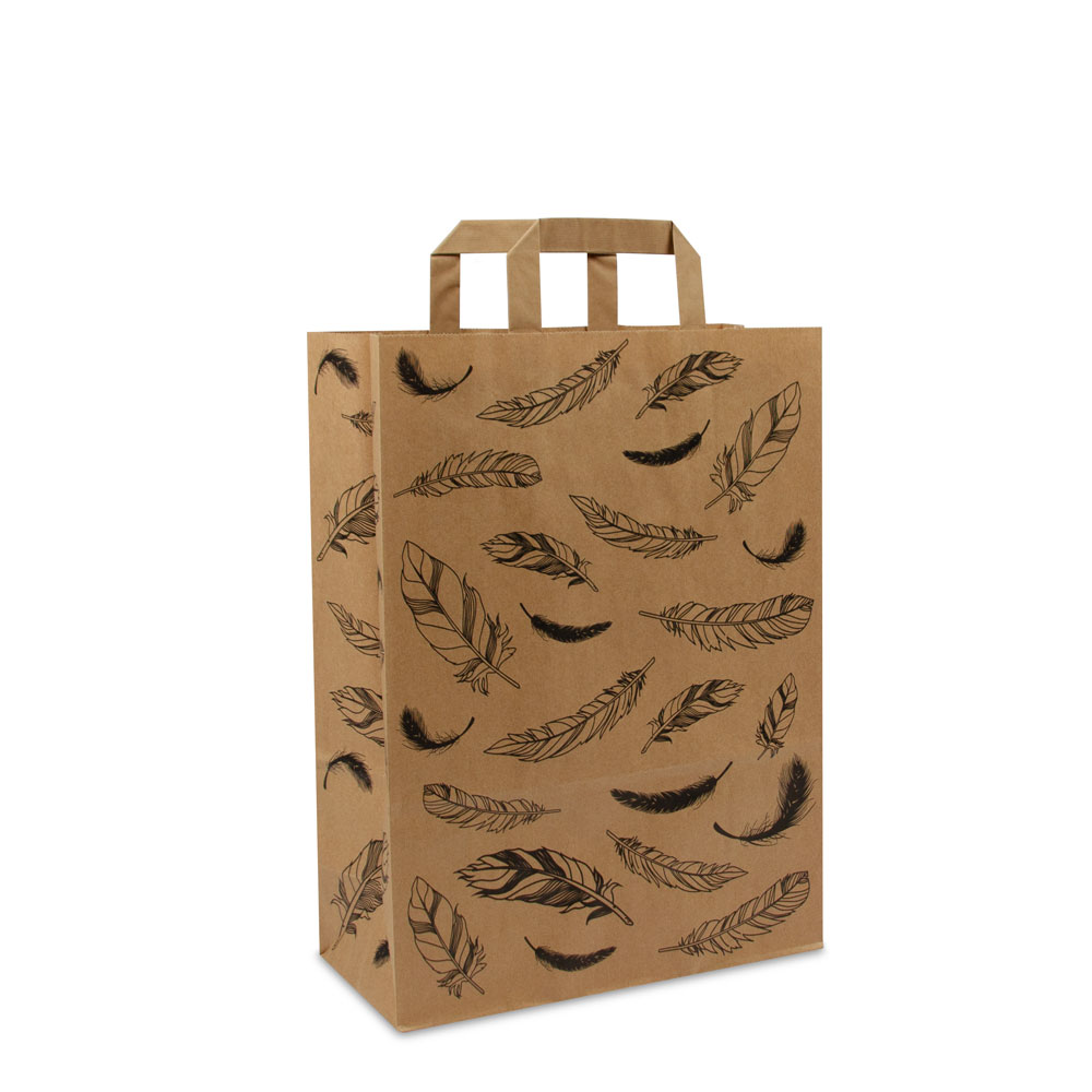 Kraft bags FSC® - Feather design  