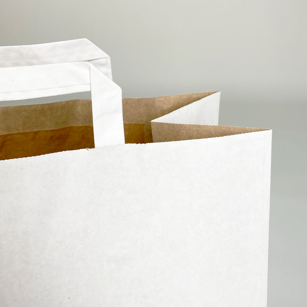 Budget papieren tassen - Wit/bruin duplex