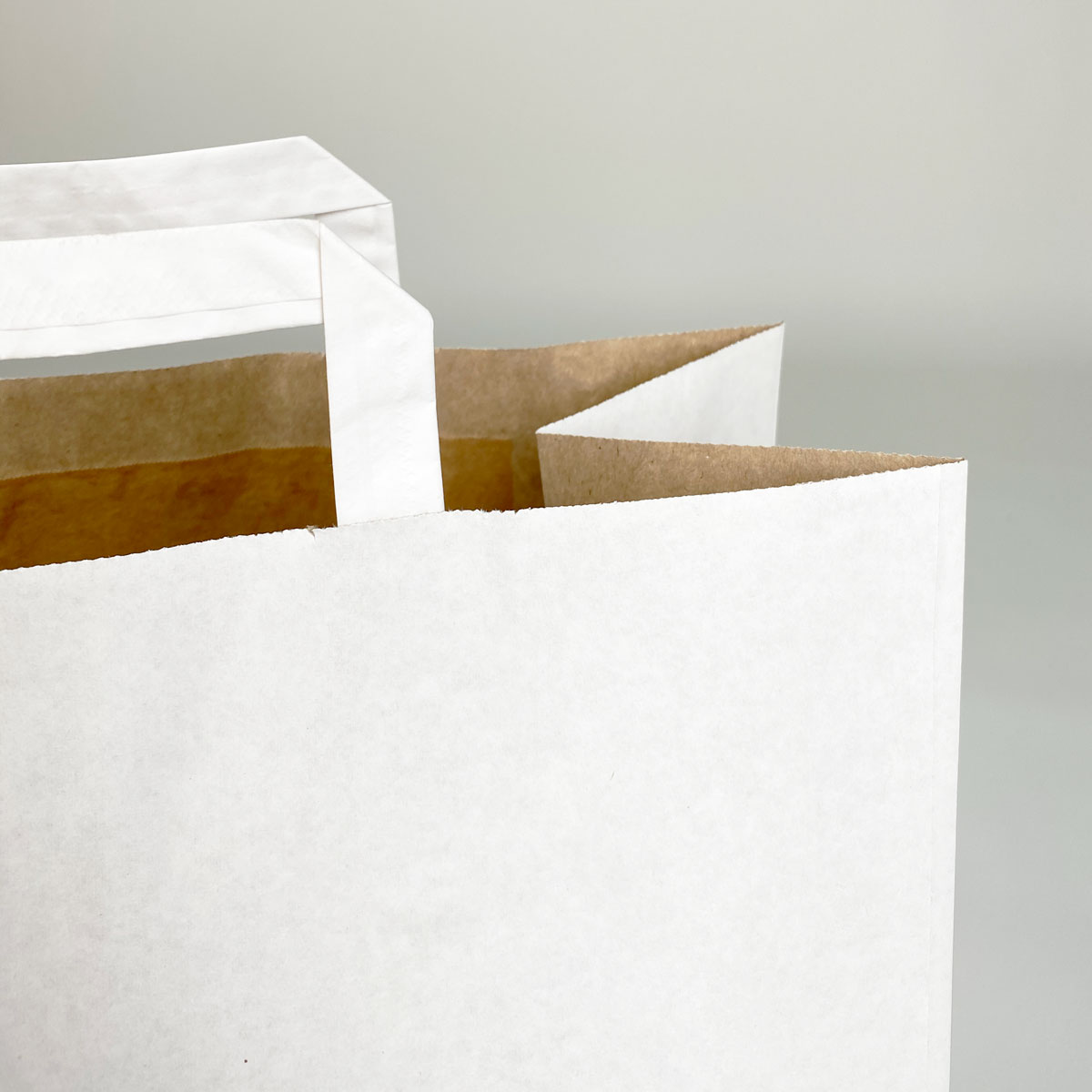 Budget paper bags - White/brown duplex