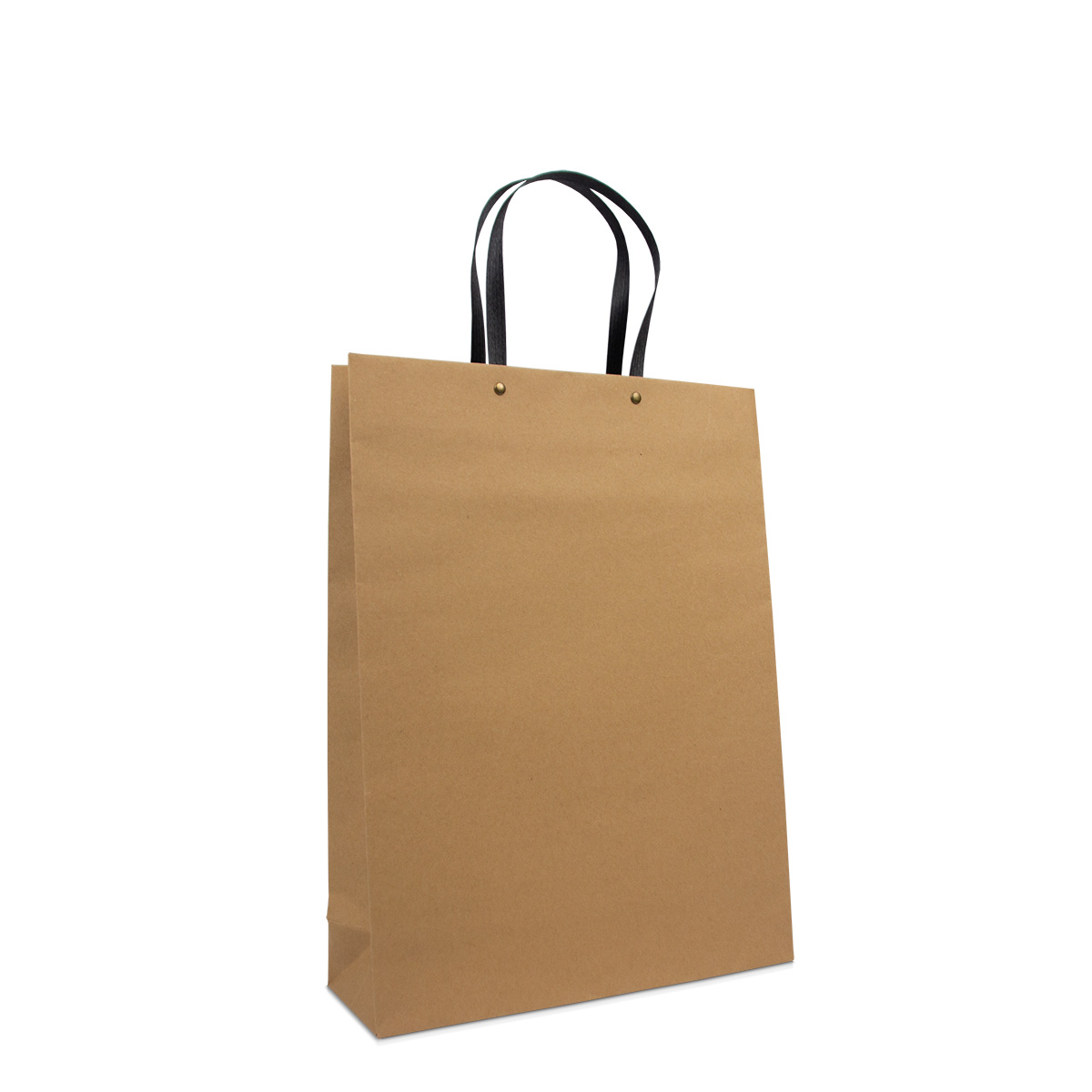 Luxury ecological paper bags with black kraft handles 