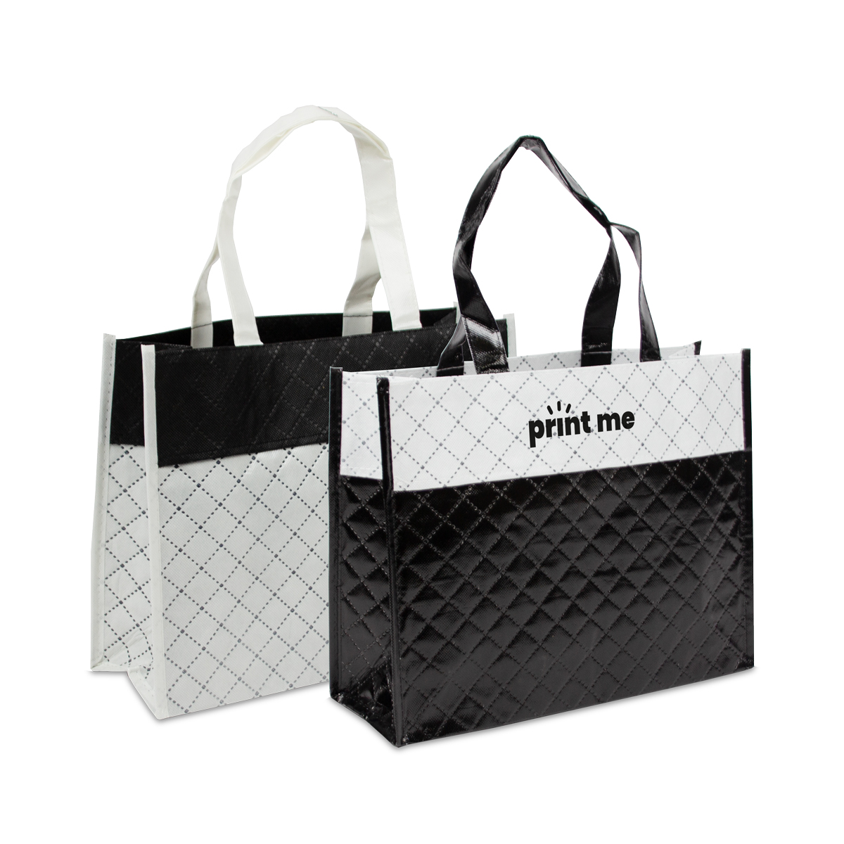 Luxury non-woven diamond shoppers