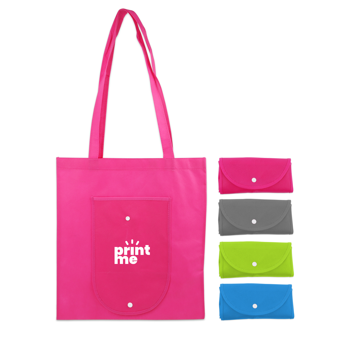 Foldable non-woven bags with long handles