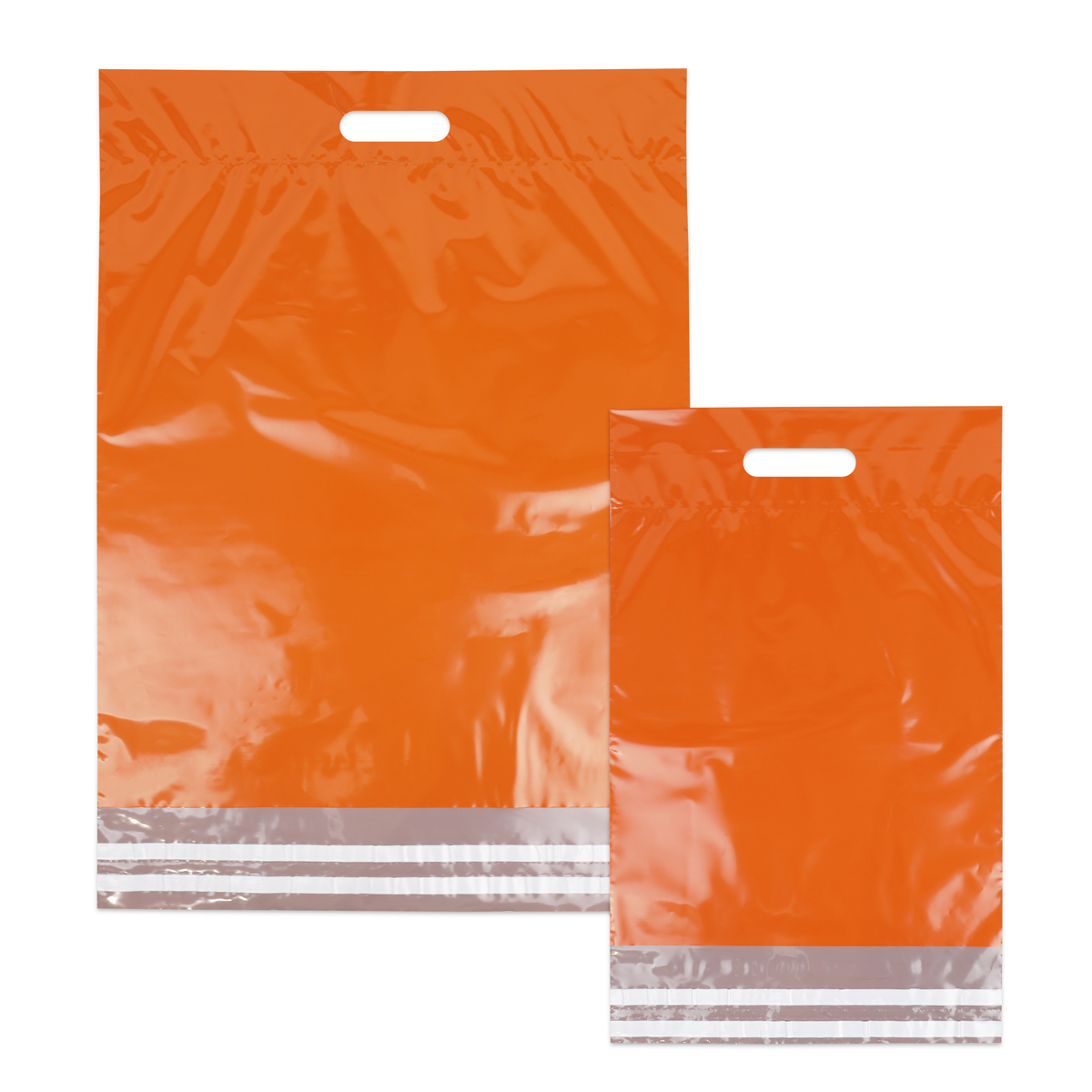 Plastic shipping bags with handle and return strip