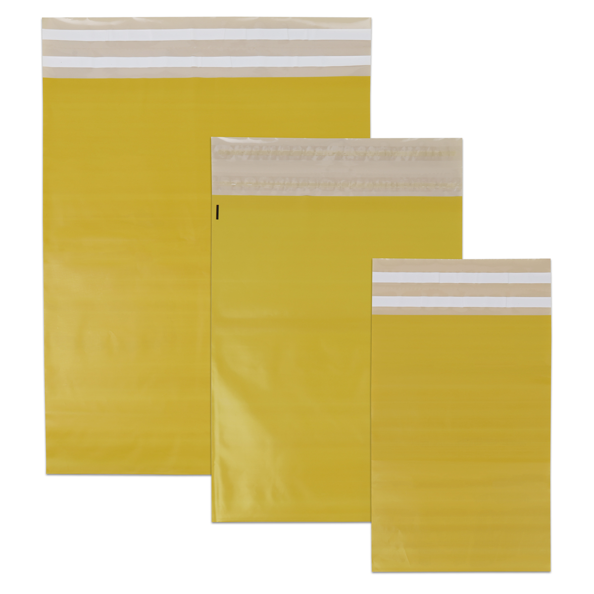 Plastic shipping bags with return strip