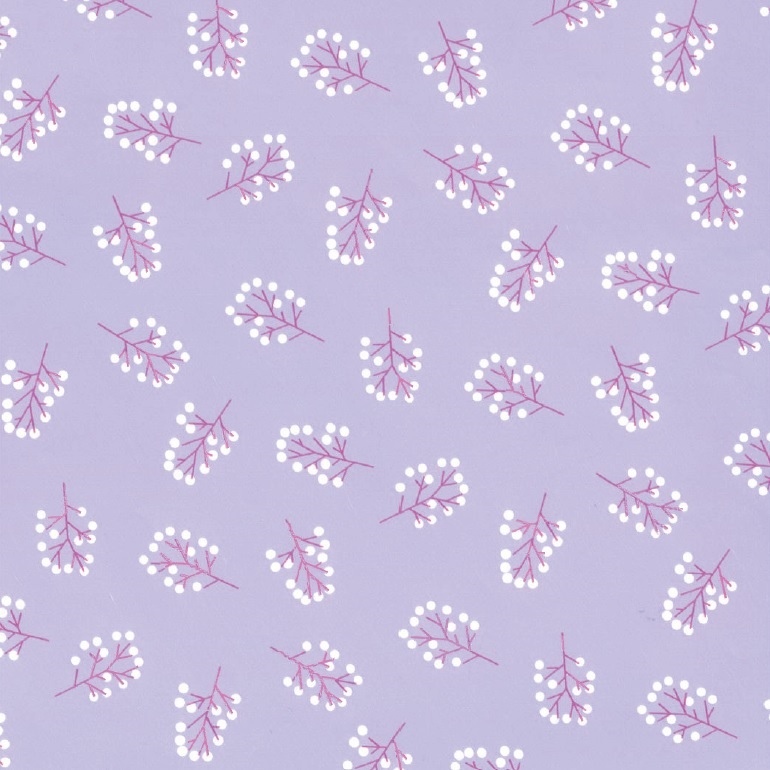 Papier cadeau couché - Dessin floraison