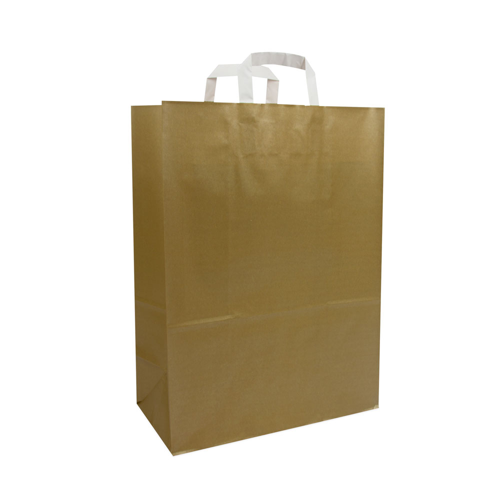 Budget paper bags with flat paper handles