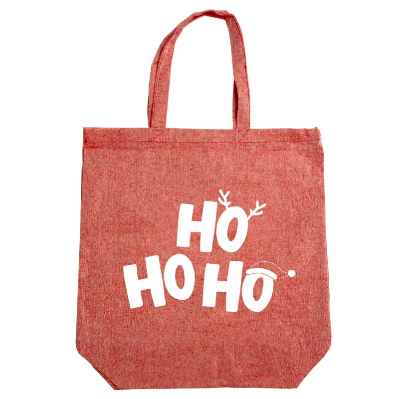 Recycled cotton Christmas bags - Ho Ho Ho