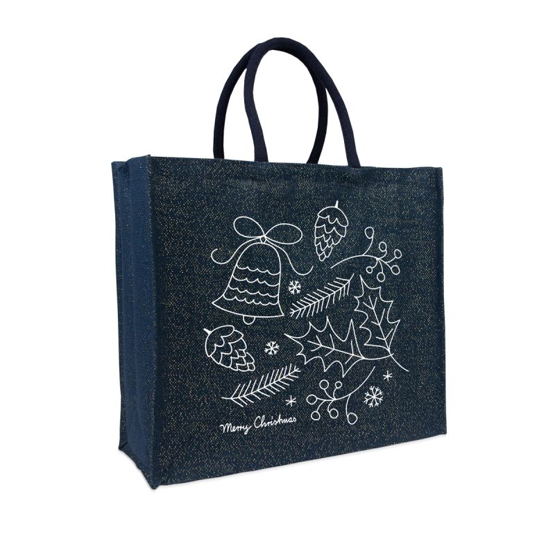 Jute glitter kersttassen - Christmas Doodle