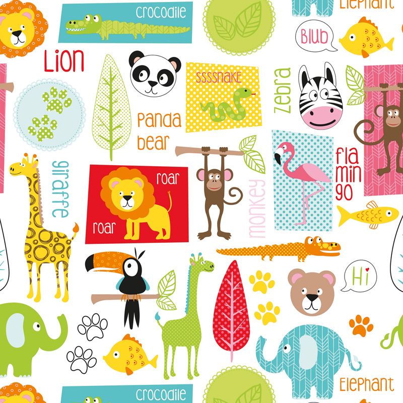 Coated wrapping paper - Happy animal design