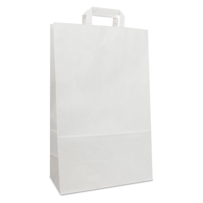 Budget Papiertaschen - Weiß/Braun Duplex