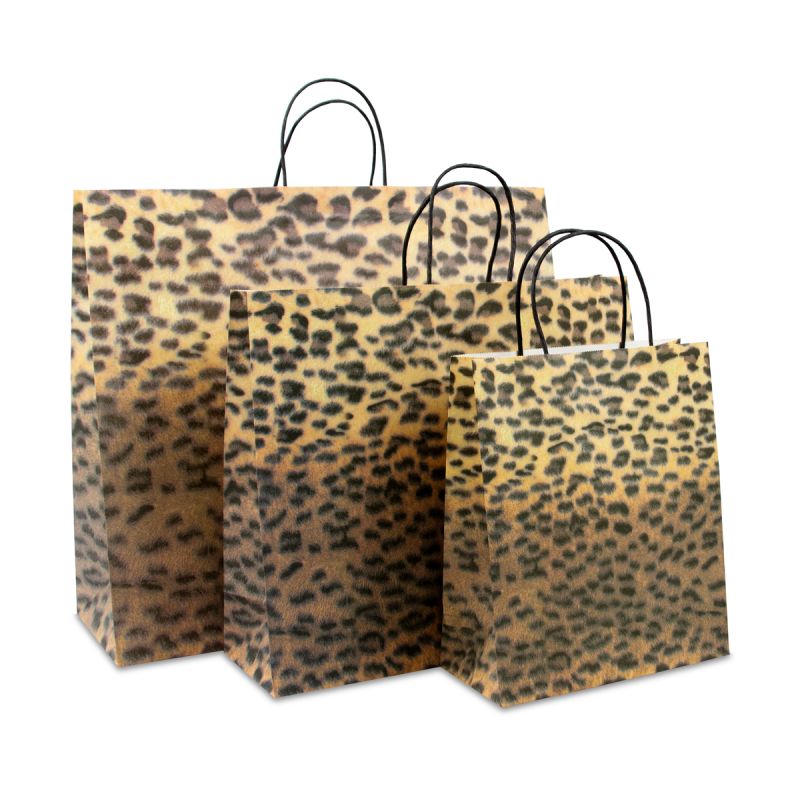 Papiertaschen mit gedrehte Kordeln - Panther