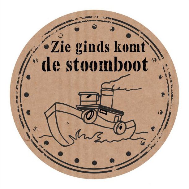 Étiquettes - Zie ginds komt de stoomboot