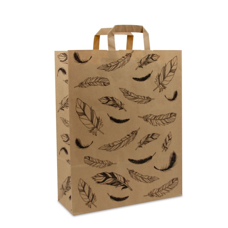 Kraft tassen FSC® - Veertjes