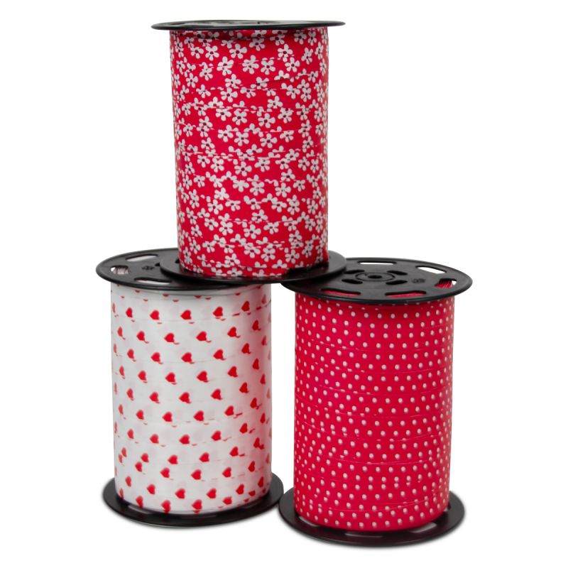 Assorted curling ribbon - red