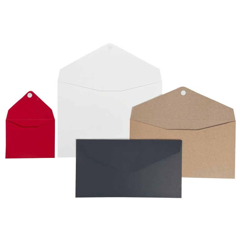 Paper packing list envelopes with flap closing