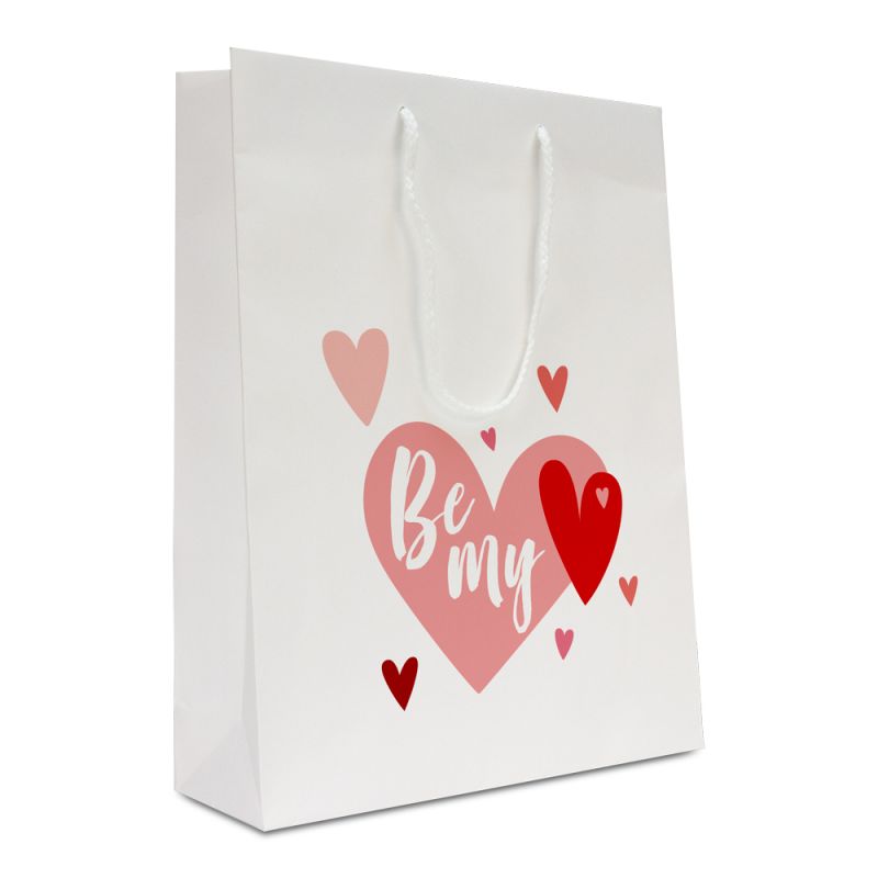 Luxe papieren valentijn tassen - Be my valentine