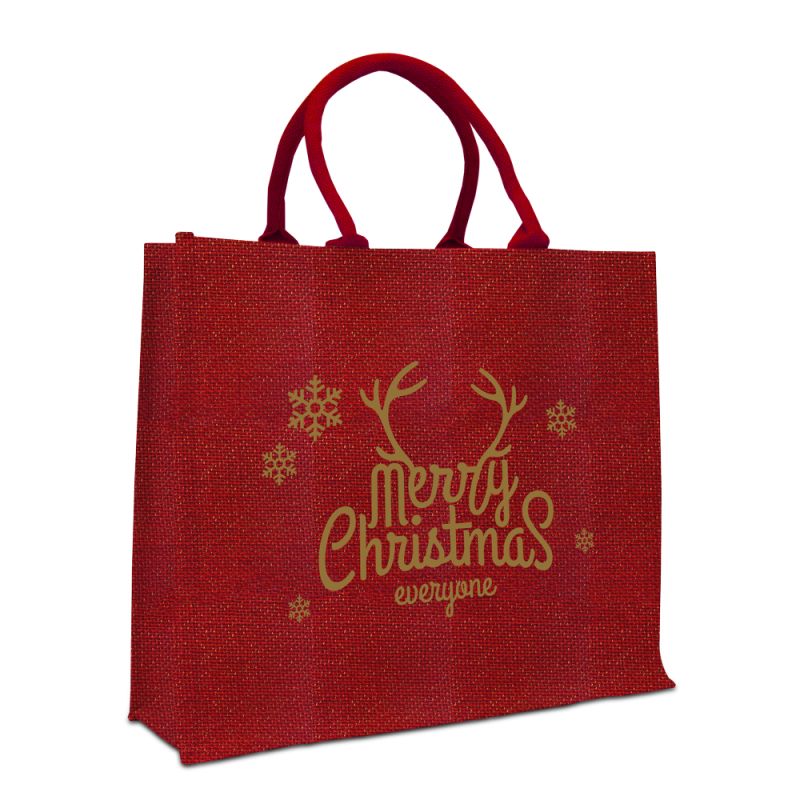 Jute glitter Christmas bags - Merry Christmas