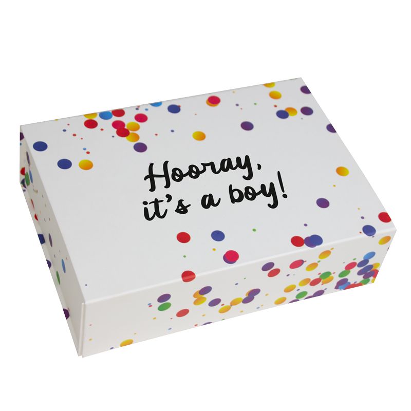 Confetti magneetdozen - Hooray it's a boy!