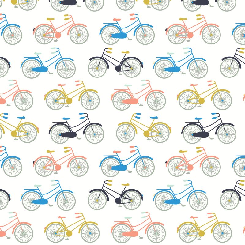 White kraft wrapping paper - Bicycle design