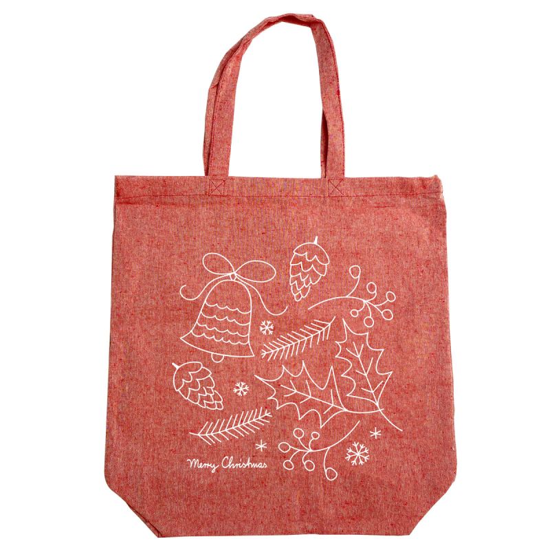 Recycled cotton Christmas bags - Christmas Doodle