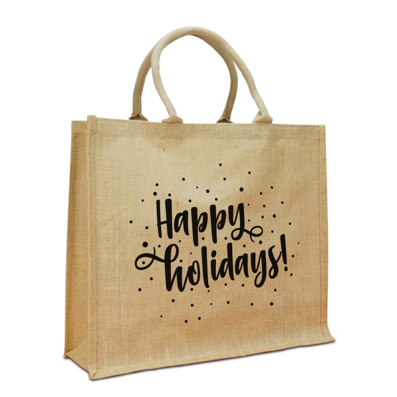 Sacs Noël en jute - Happy holidays!